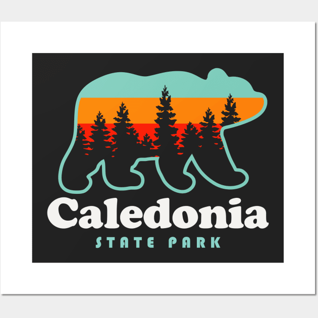 Caledonia State Park Pennsylvania Bear Retro Vintage Sunset Wall Art by PodDesignShop